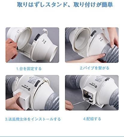 Hon&Guan ダクトファン 100mm 大風量 強力 静音(HF-100P) fkip.unmul.ac.id